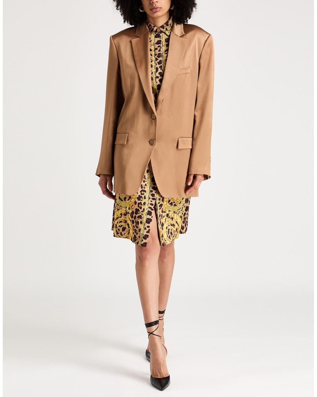 Alberta Ferretti Brown Camel Blazer Acetate, Silk