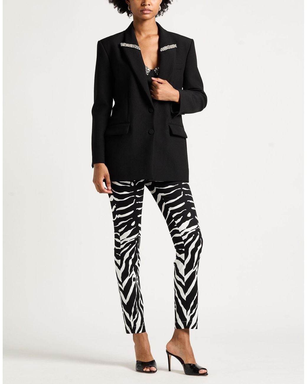 Sandro Black Blazer Polyester, Wool