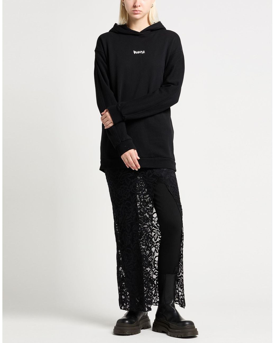 DISCLAIMER Black Sweatshirt Cotton, Polyamide, Elastane