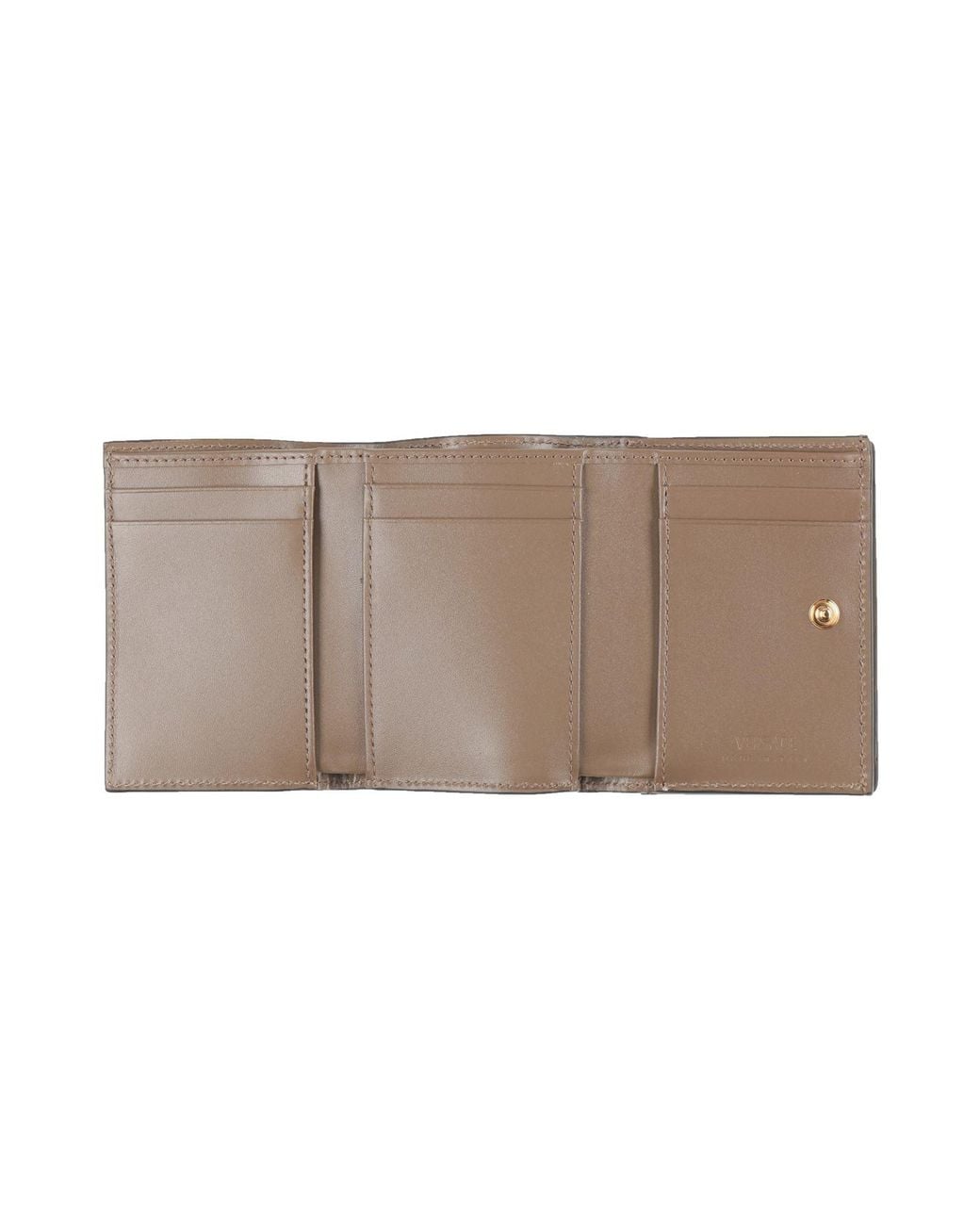 Versace Brown Khaki Wallet Calfskin