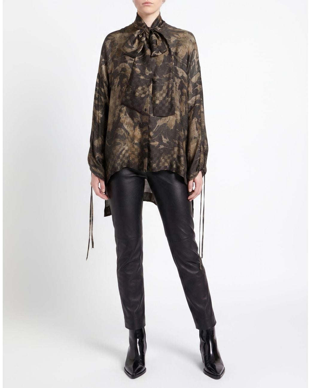 Masnada Gray Khaki Shirt Viscose