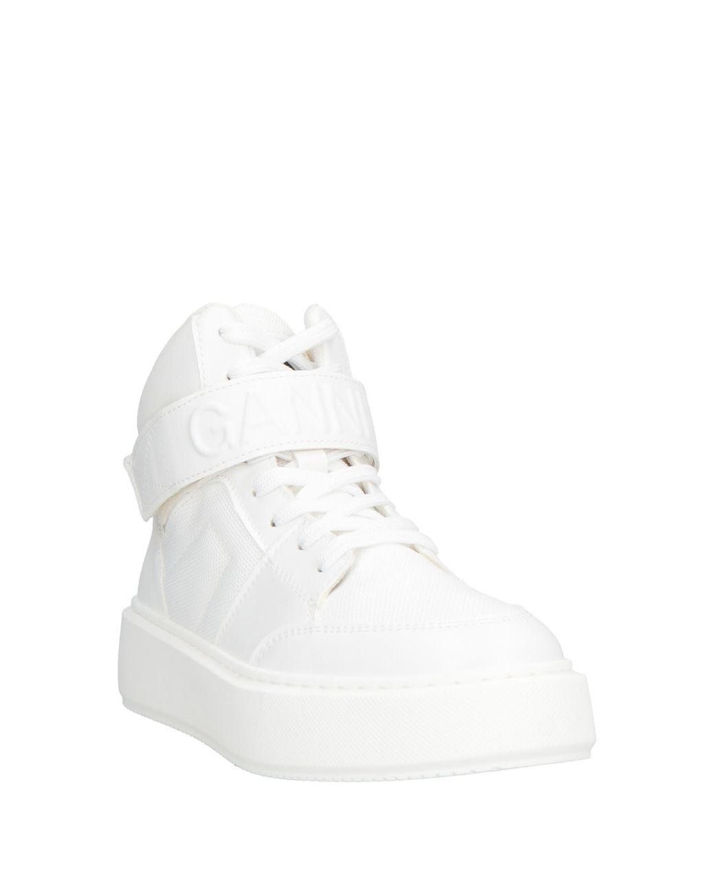 Ganni White Sneakers Leather, Textile Fibers