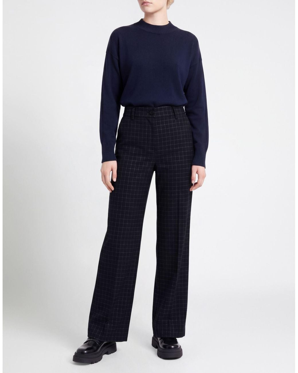 Forte_forte Blue Midnight Pants Polyester, Viscose, Metallic Polyester, Elastane
