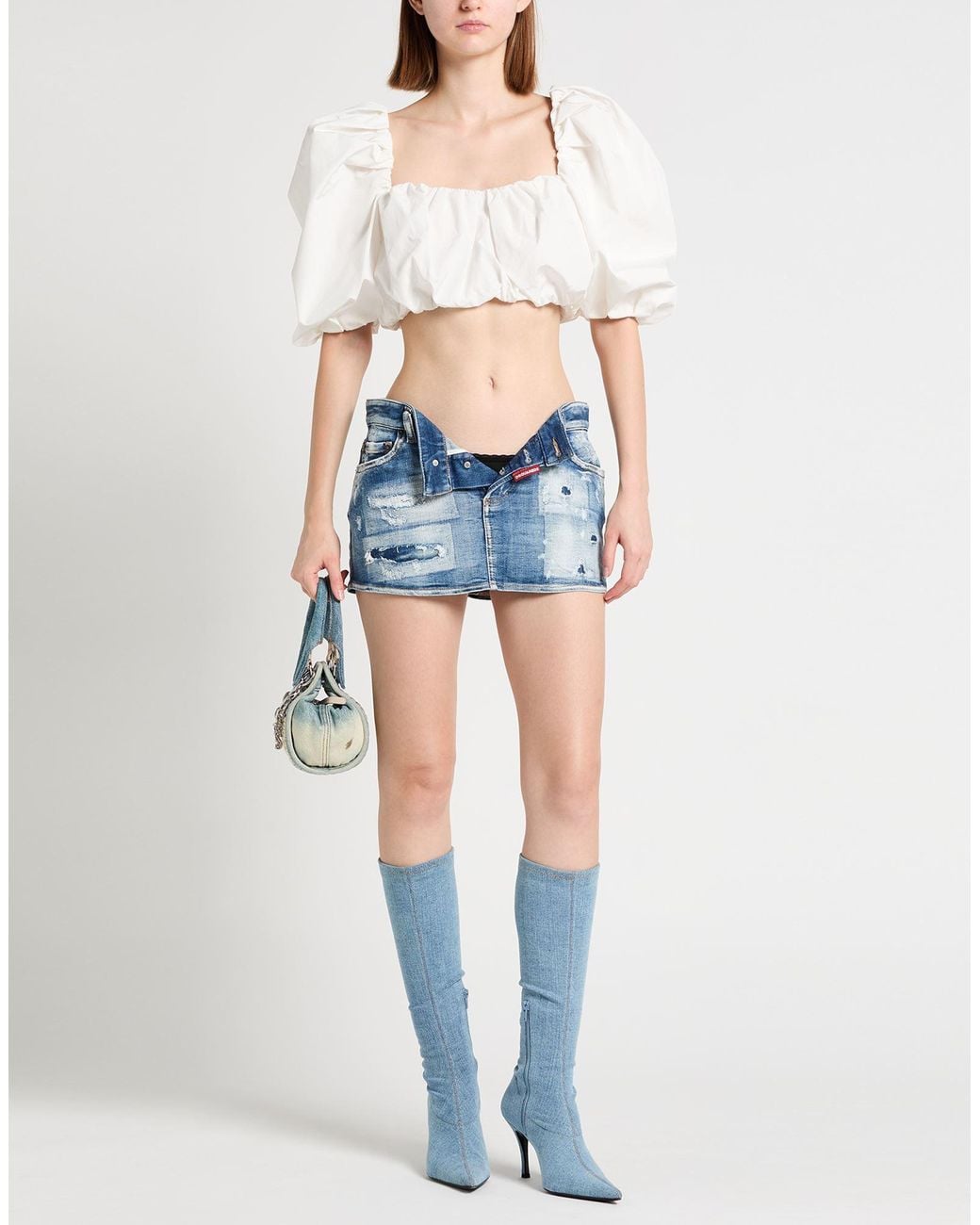 DSquared² Blue Denim Skirt Cotton, Polyester, Elastane