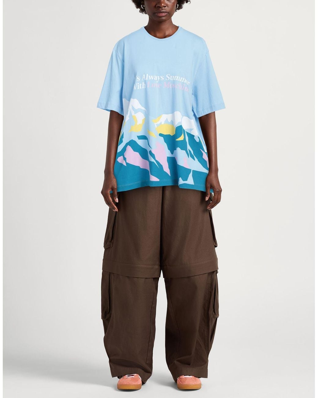 Love Moschino Blue T-Shirt Cotton, Elastane