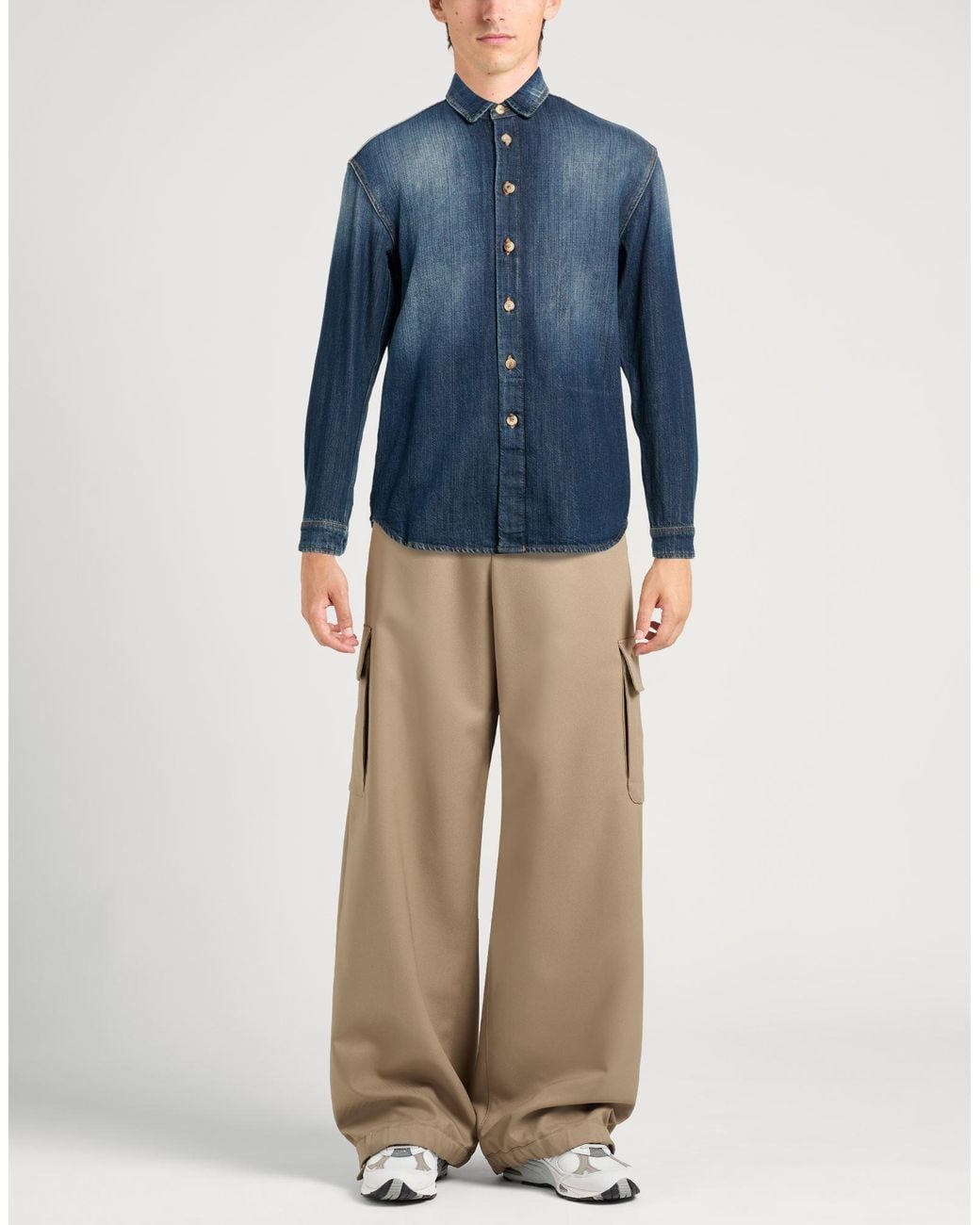 Dondup Blue Denim Shirt Cotton for men