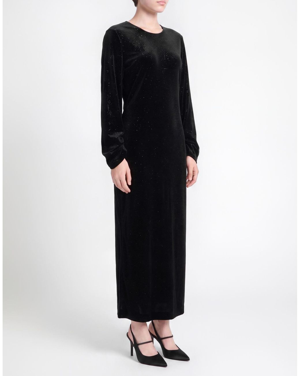 Department 5 Black Maxi Dress Polyester, Elastane