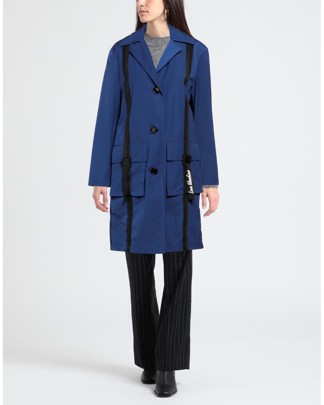 Love Moschino Blue Overcoat & Trench Coat
