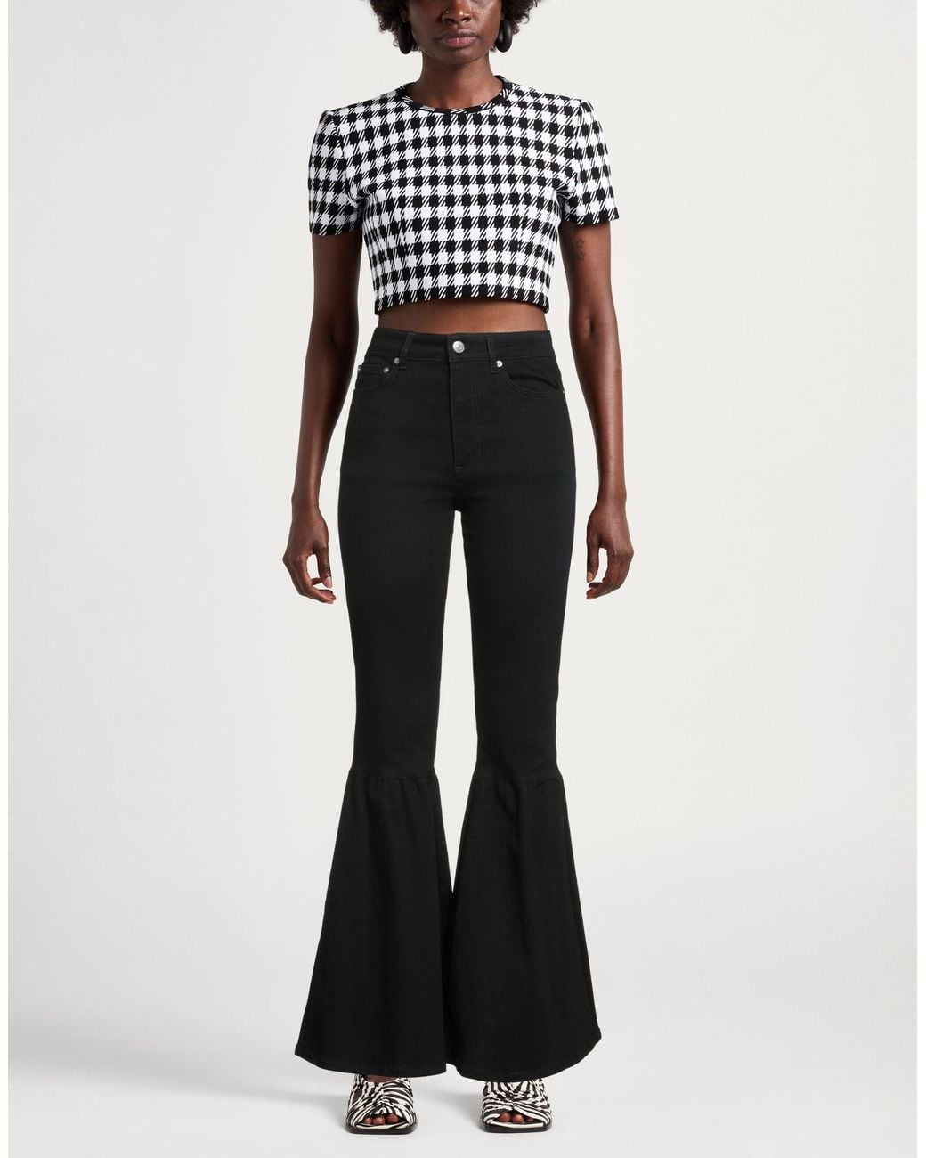 Maje Black Jeans Cotton, Polyester, Elastane, Calfskin