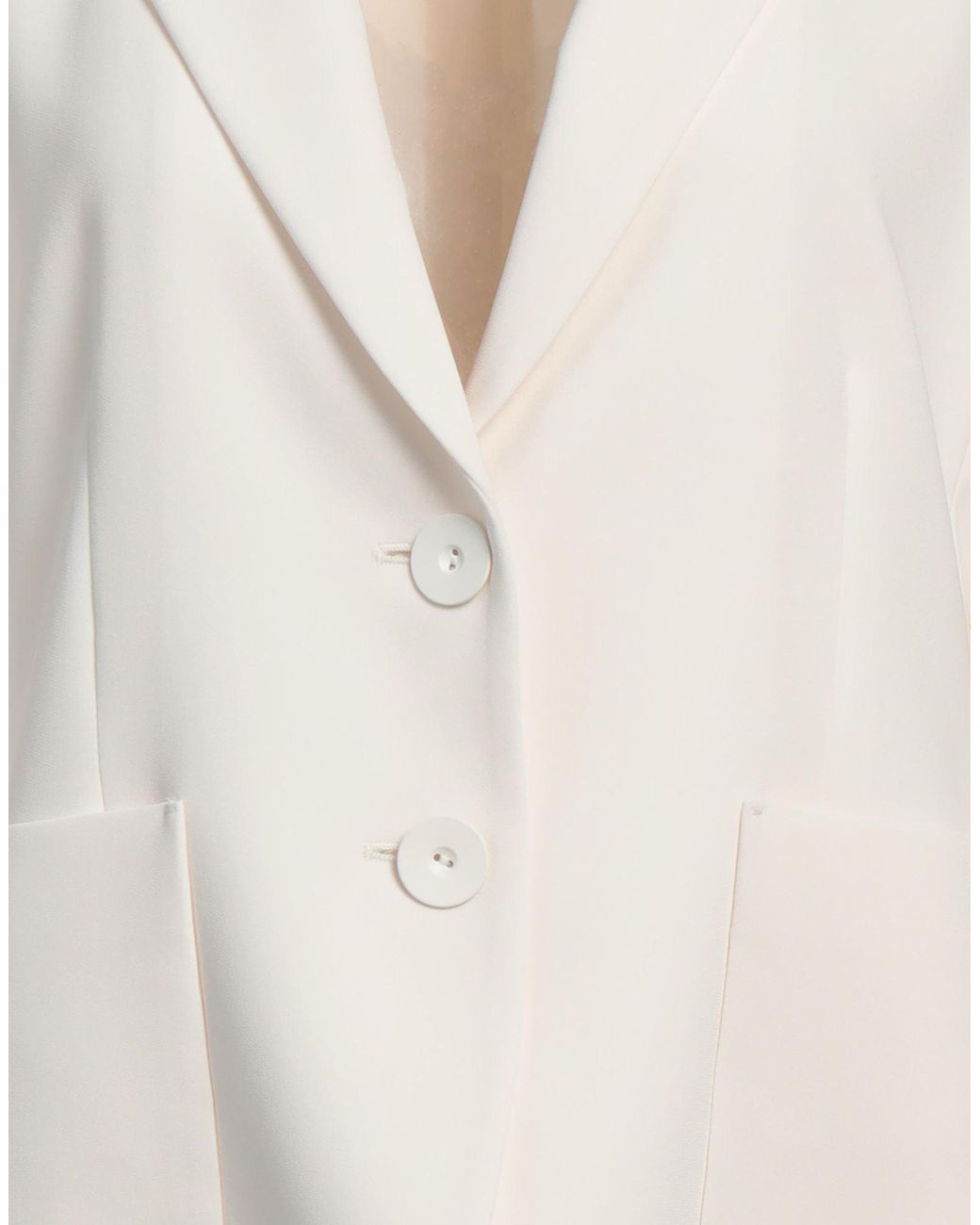 Max Mara White Ivory Blazer Triacetate, Polyester