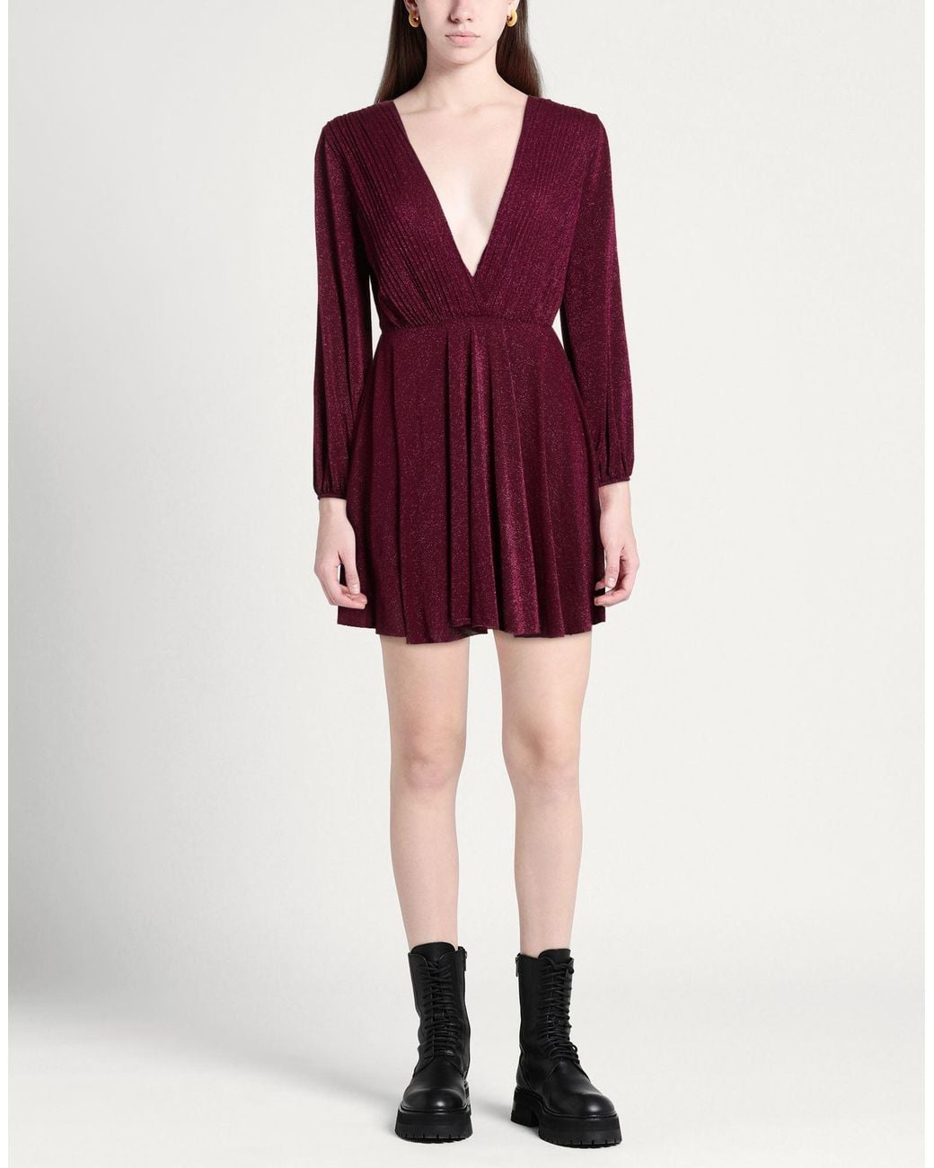 SOLOTRE Purple Mini Dress