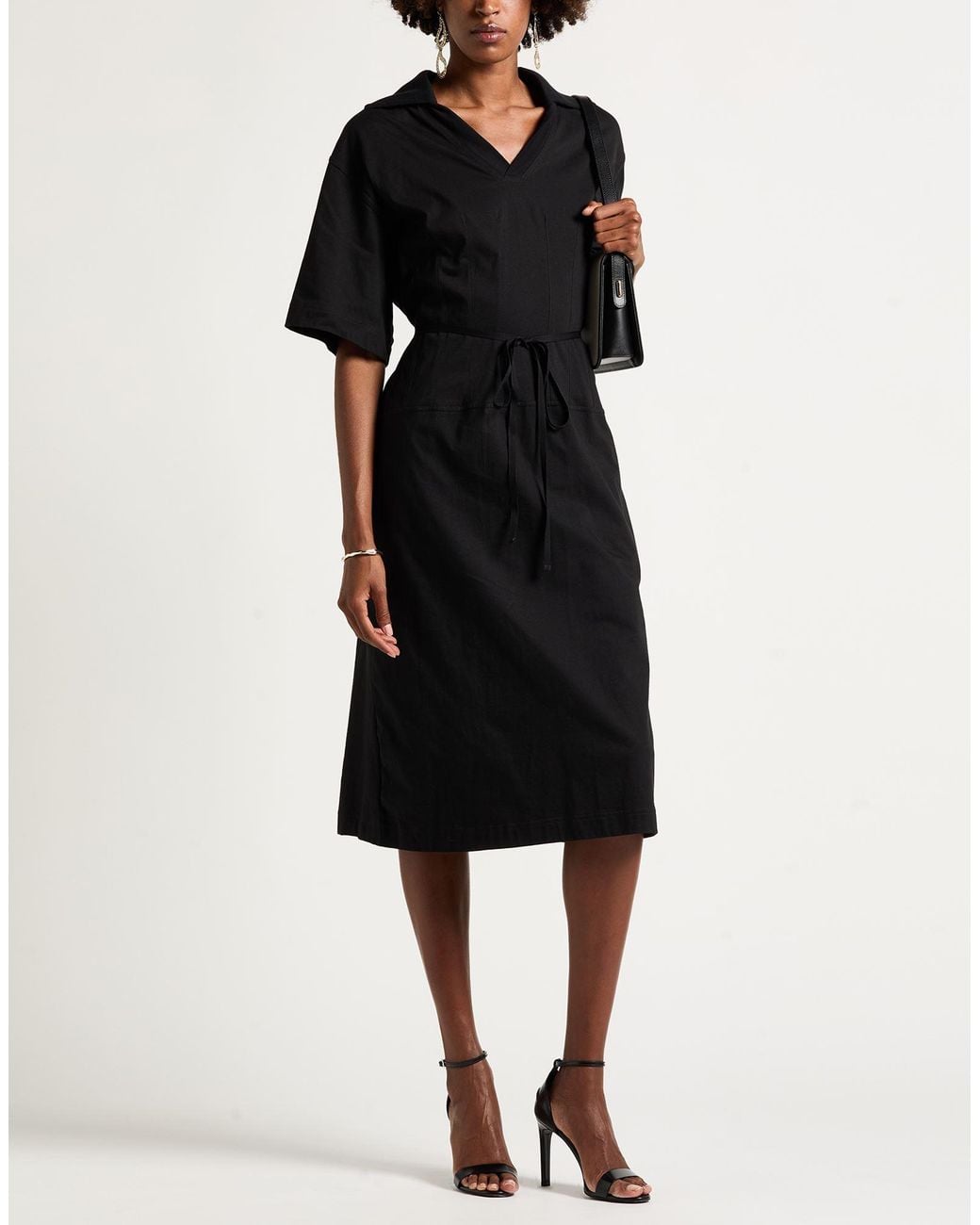 Plan C Black Midi Dress