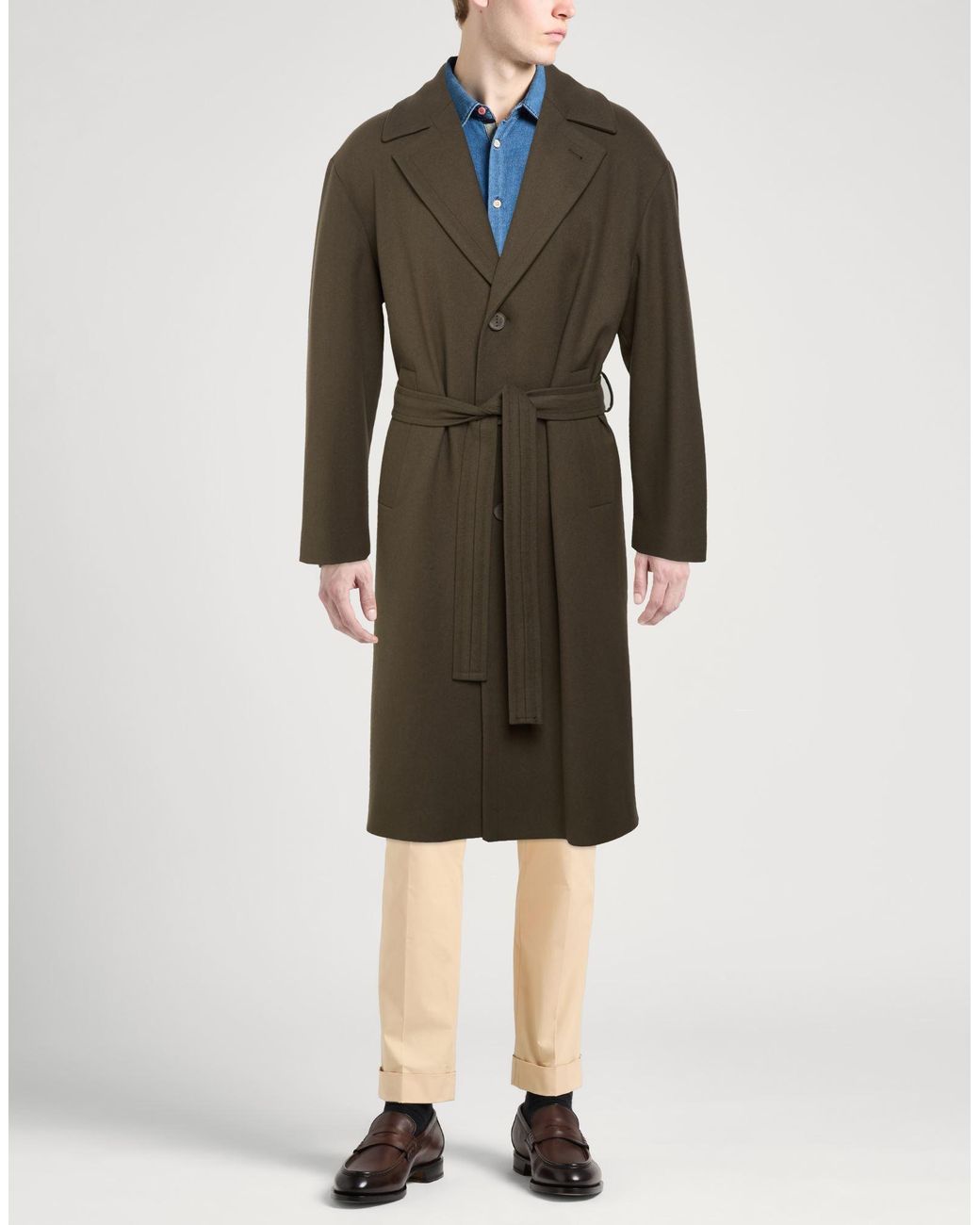 Hevò Green Coat Virgin Wool, Polyamide for men