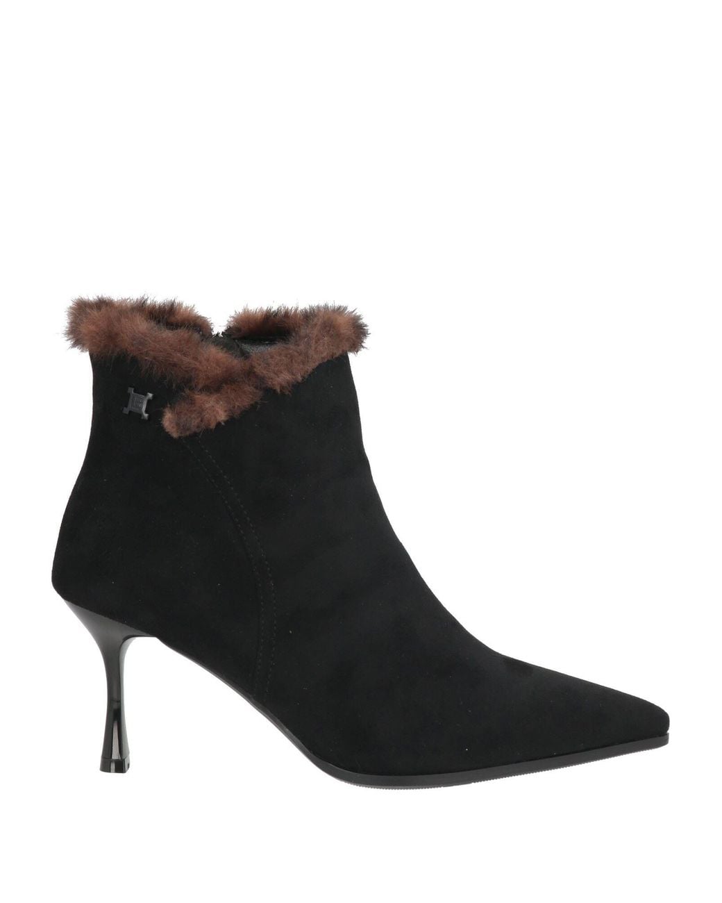 Laura Biagiotti Black Ankle Boots Textile Fibers