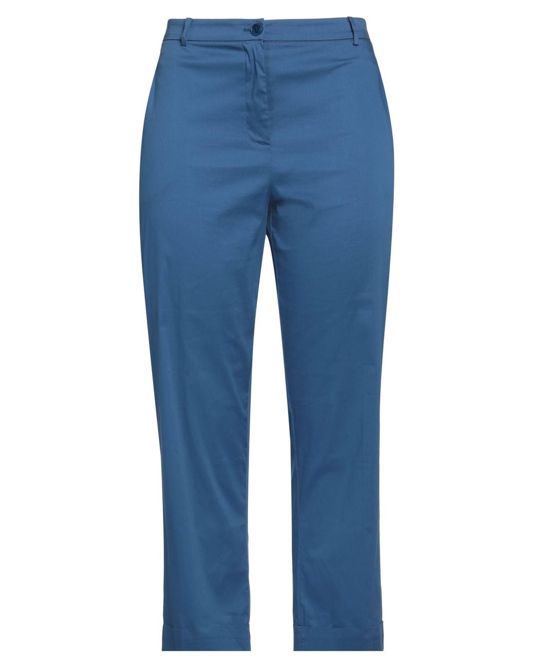 Patrizia Pepe Blue Pants Cotton, Polyamide, Elastane