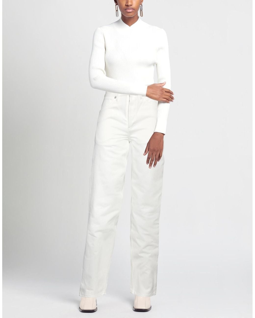Jil Sander White Denim Trousers