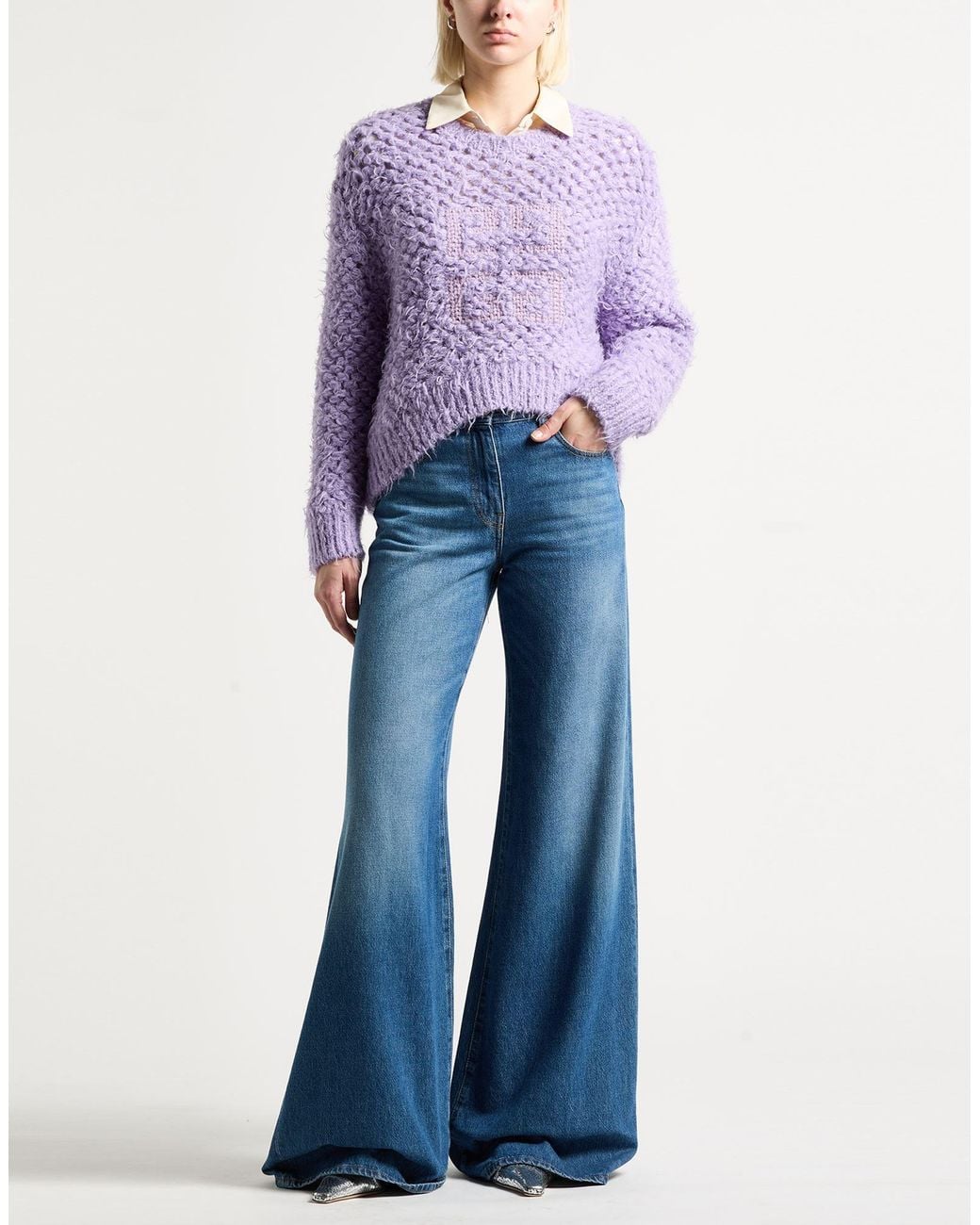 Givenchy Purple Sweater Wool, Mohair Wool, Polyamide, Elastane