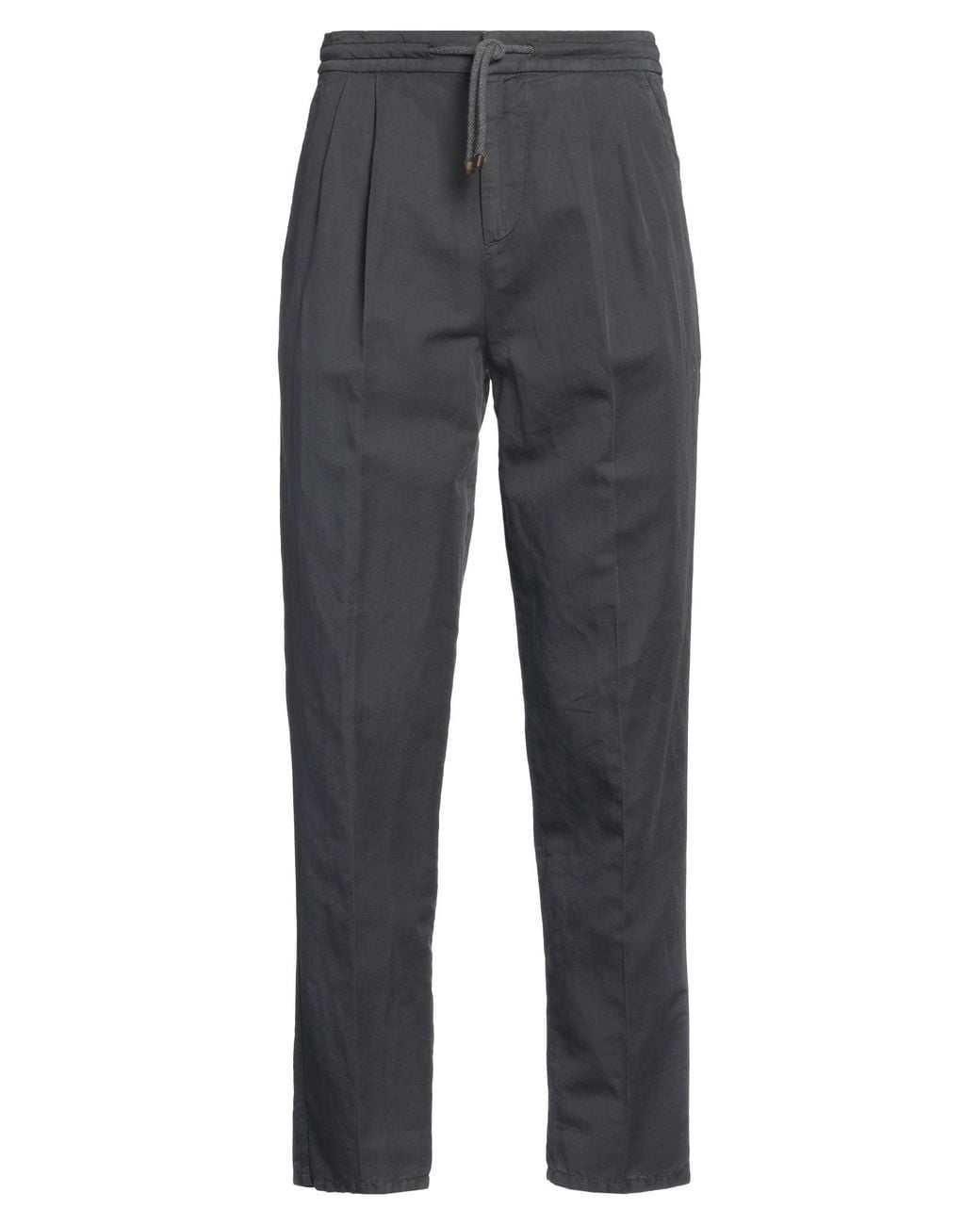 Brunello Cucinelli Gray Pants Linen, Cotton for men
