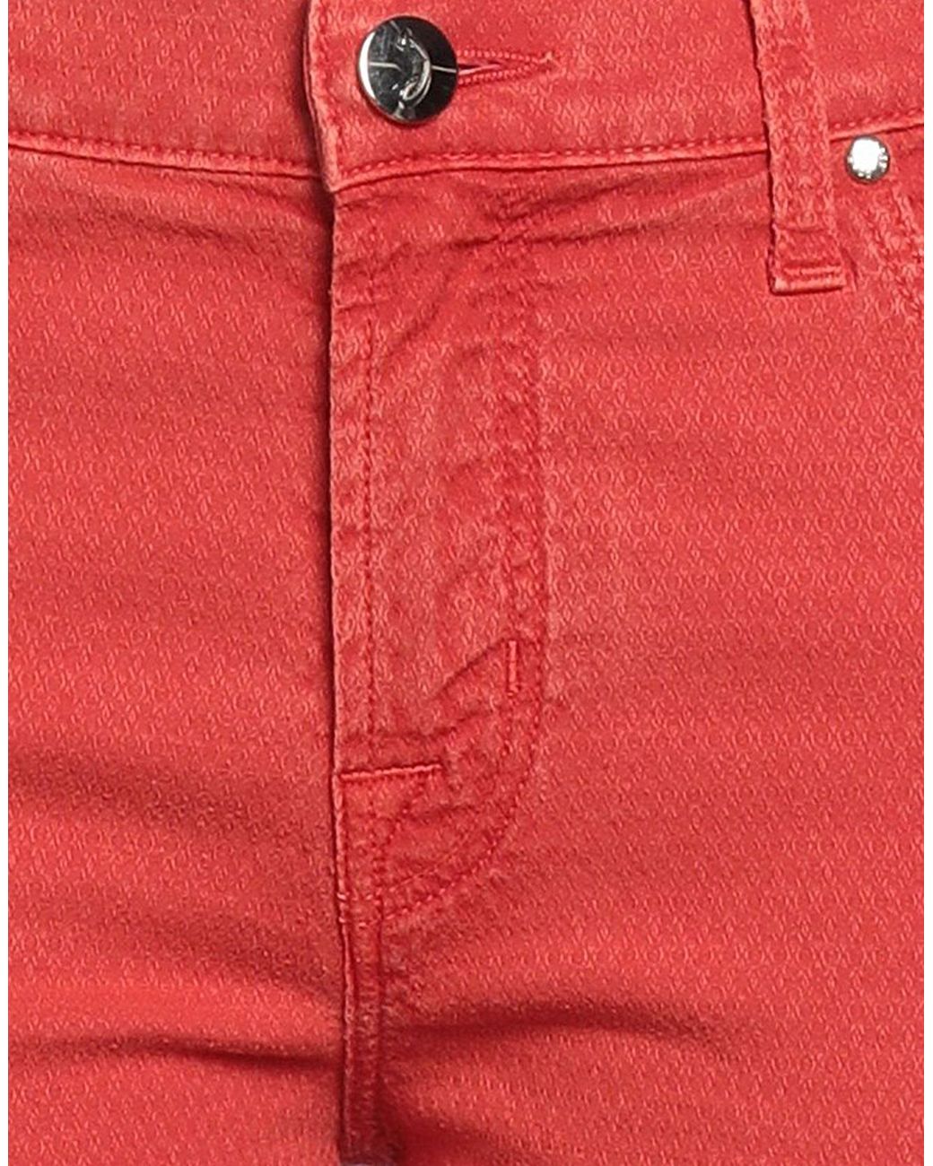 Jacob Cohen Red Pants Cotton, Elastane