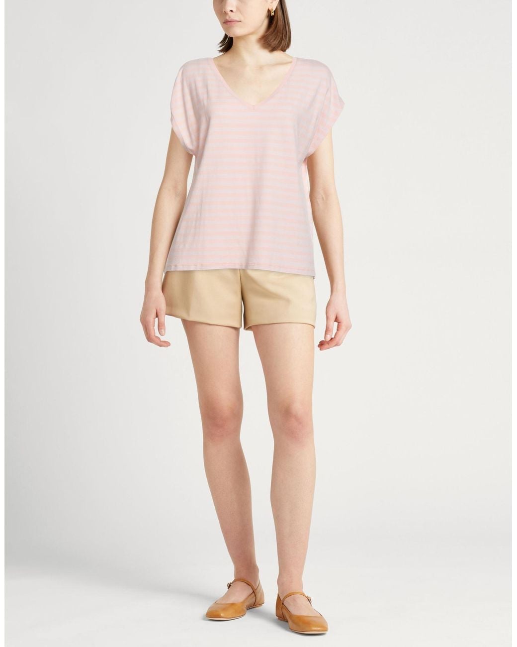 Majestic Filatures Pink T-Shirt Viscose, Elastane