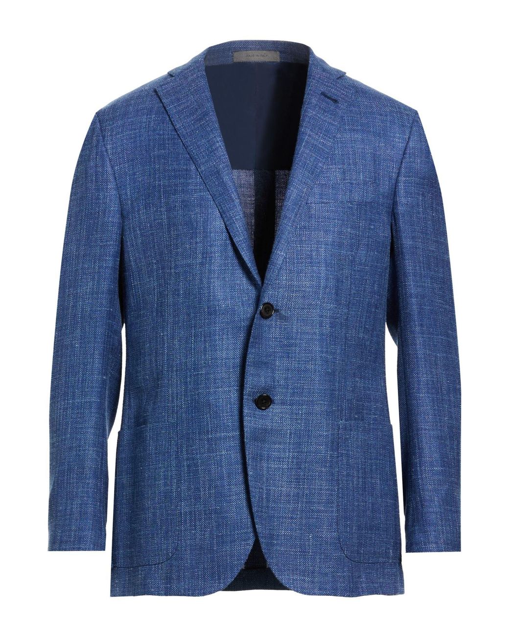 Corneliani Blue Blazer Virgin Wool, Silk, Linen for men