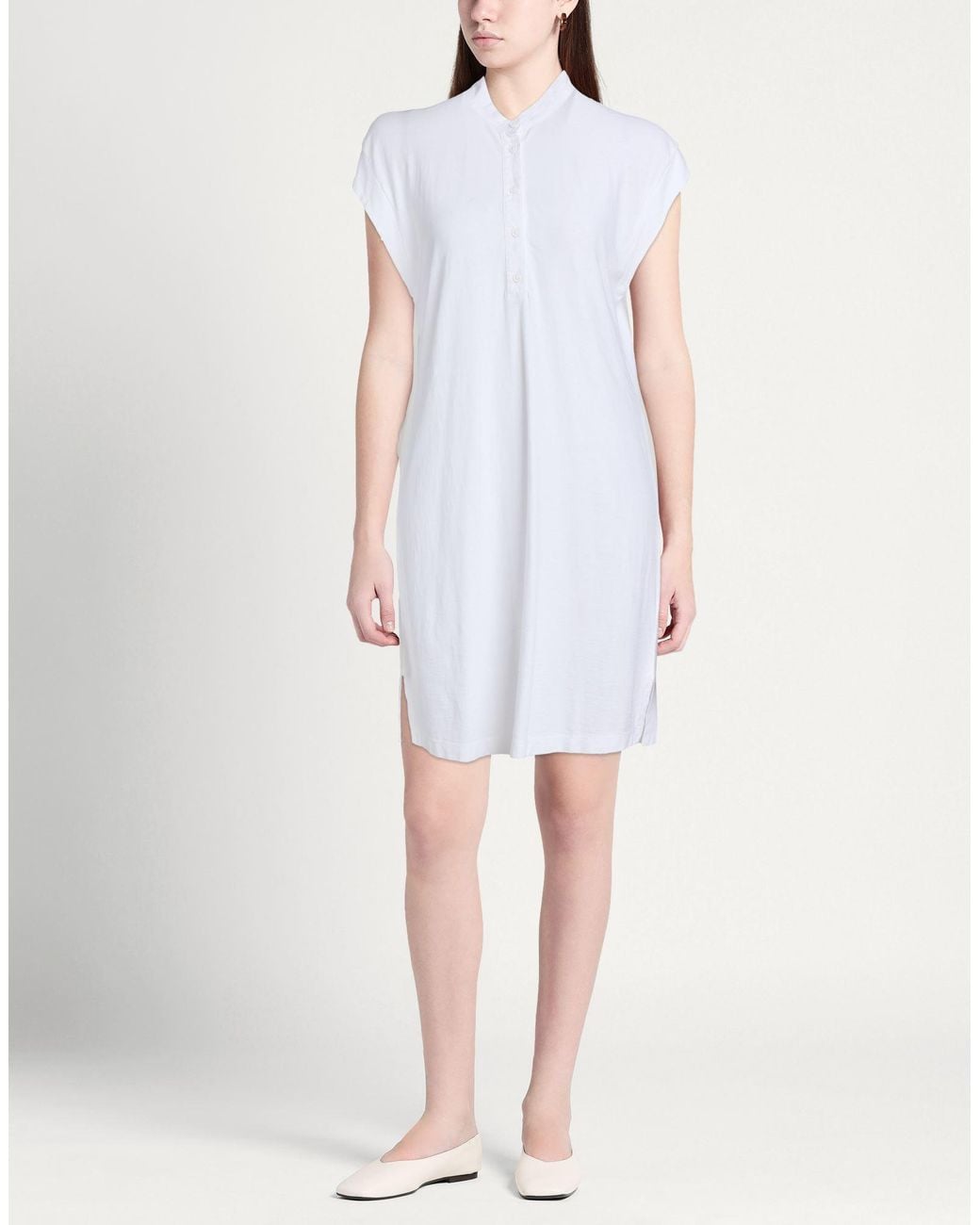 European Culture White Mini Dress Cotton