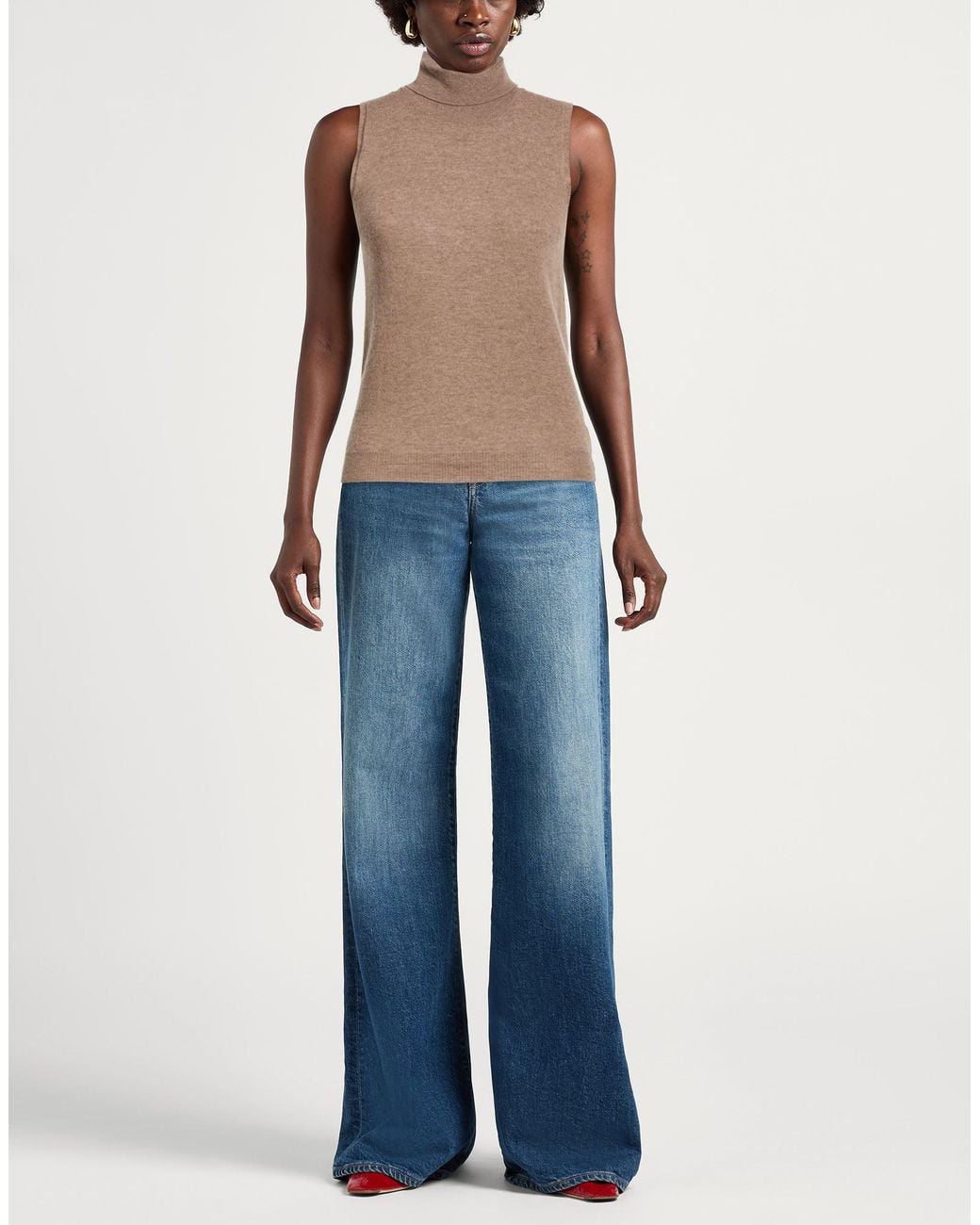 ViCOLO Brown Taupe Turtleneck Wool, Cashmere