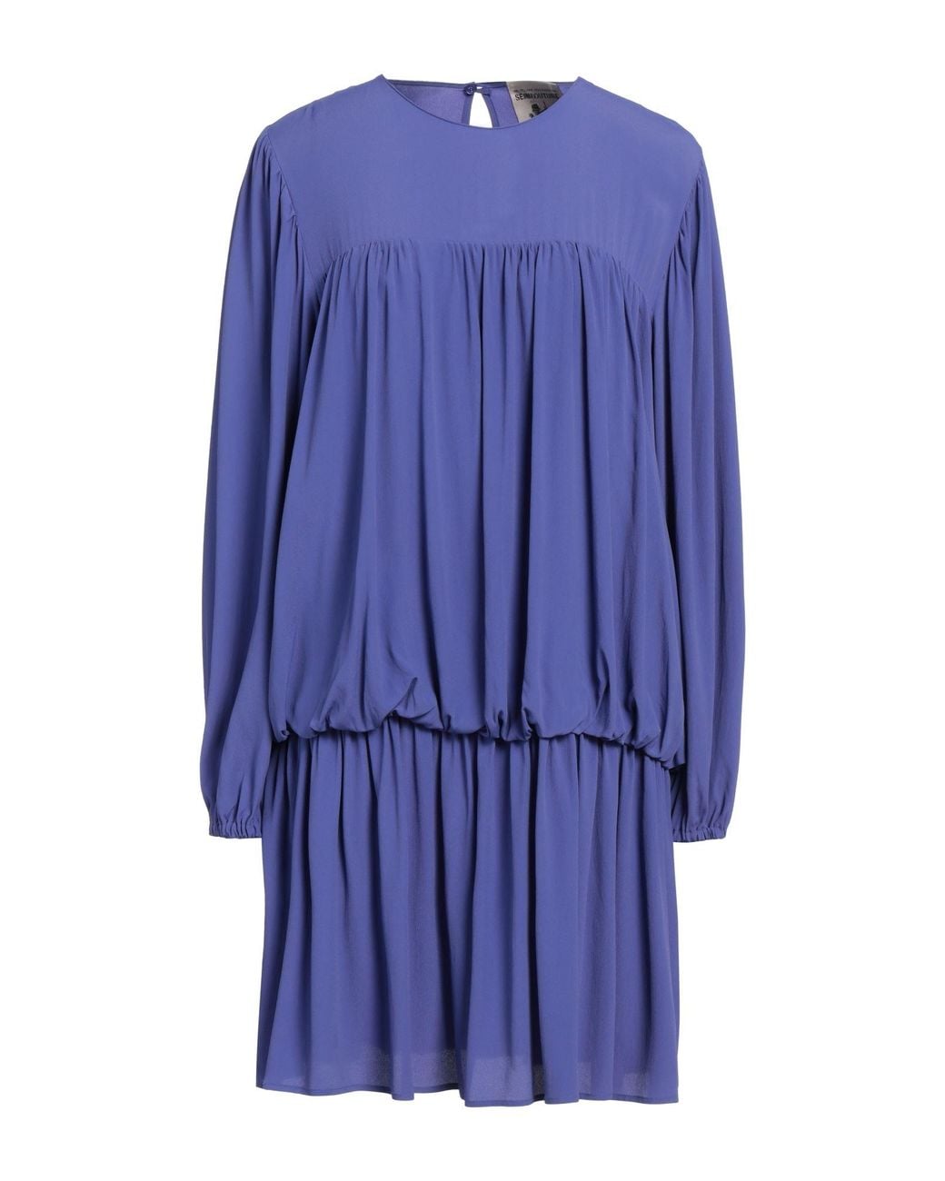 Semicouture Blue Mini Dress Acetate, Silk