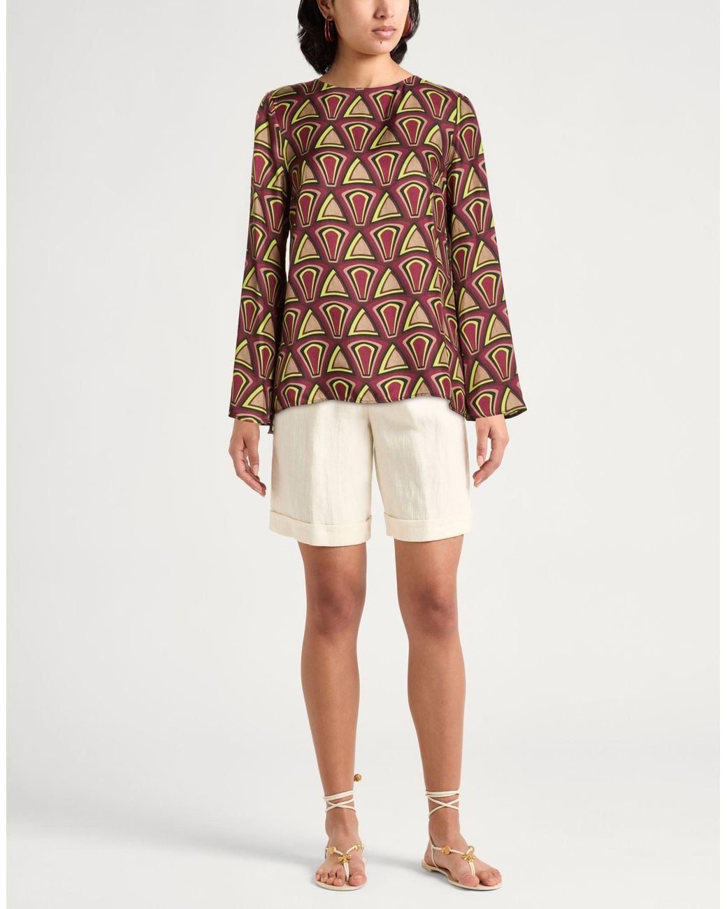 Maliparmi Brown Plum Top Silk