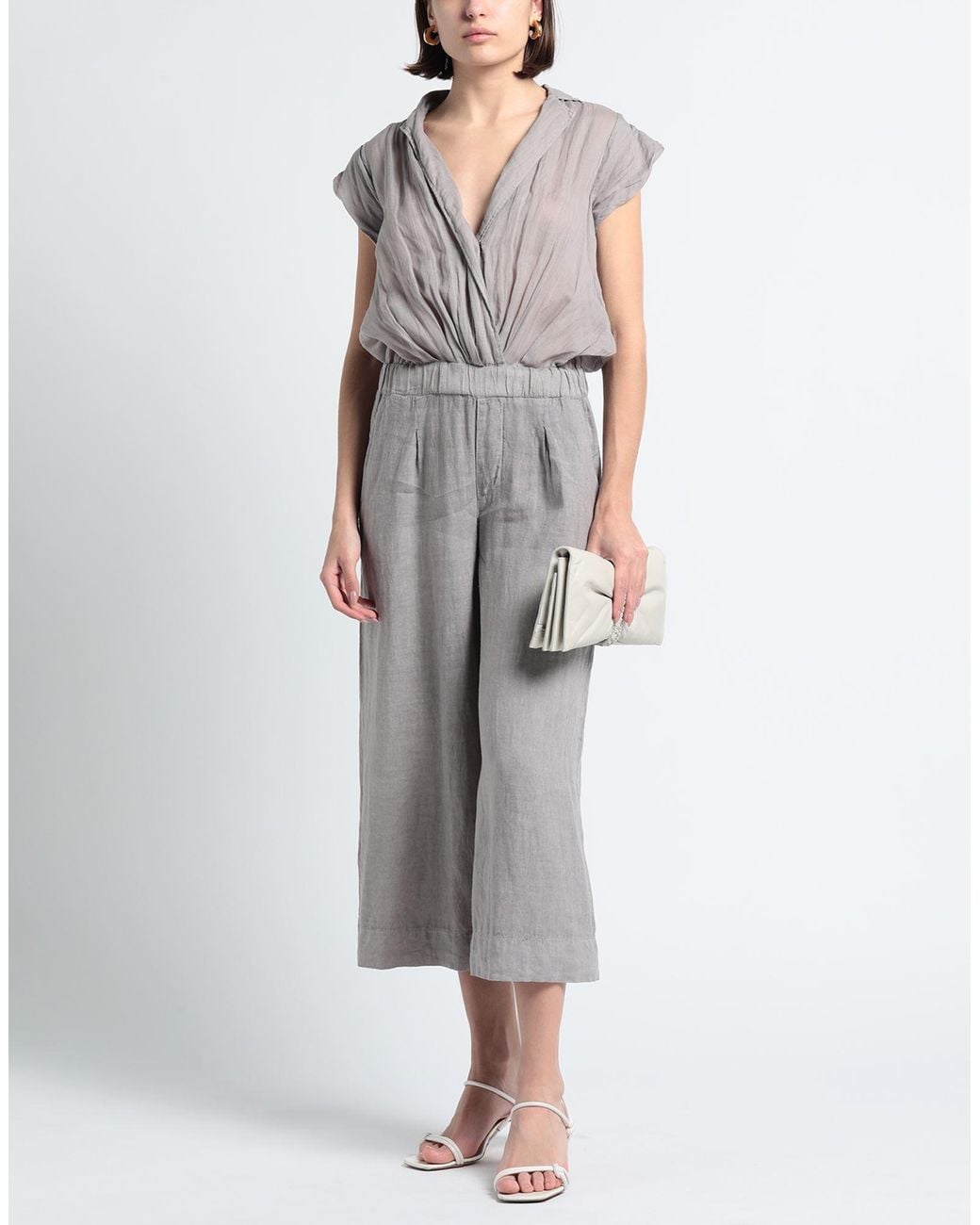 European Culture Gray Jumpsuit