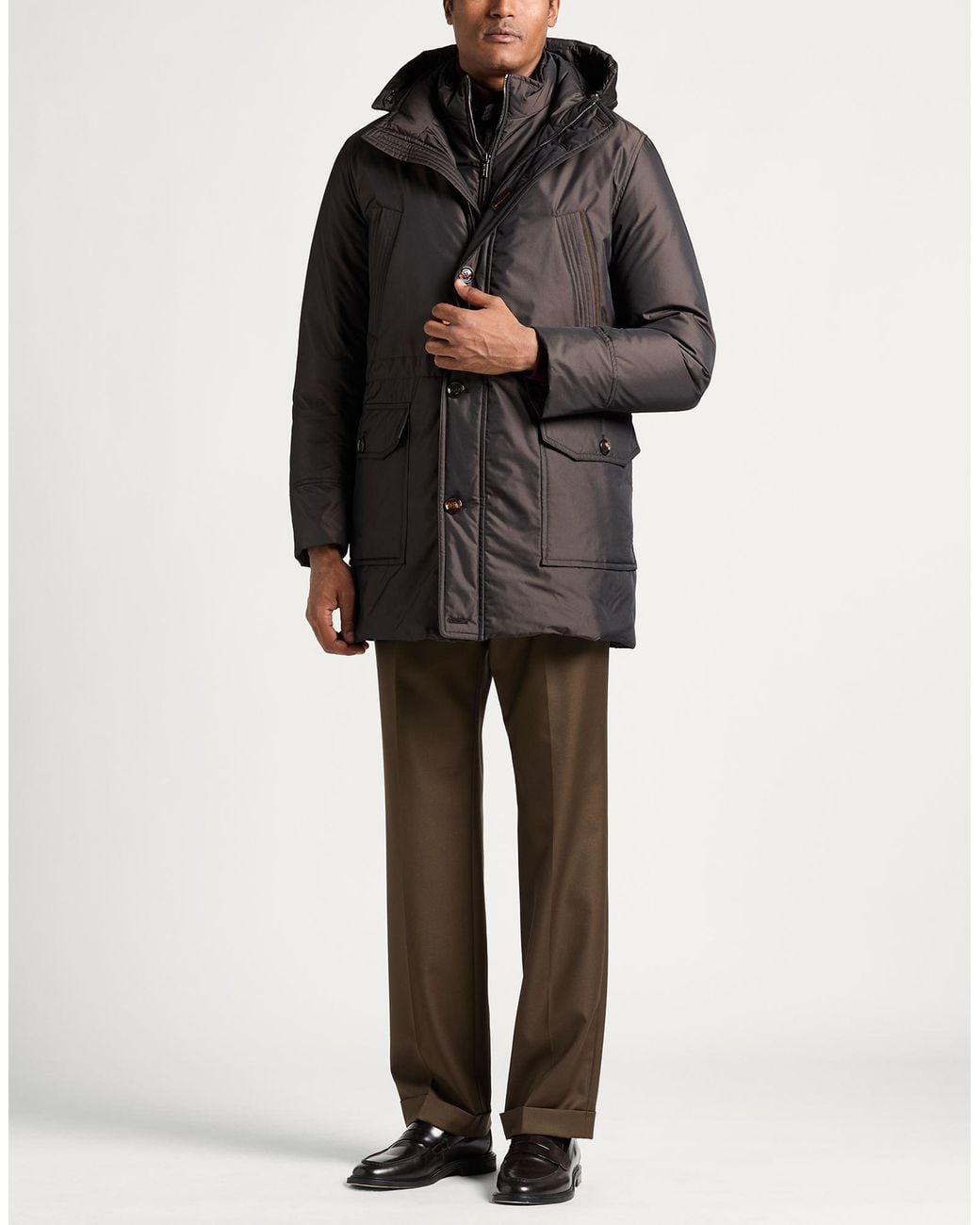 Moorer Gray Puffer Polyester for men