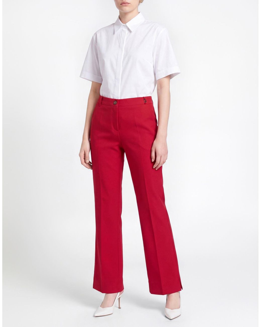 Diana Gallesi Red Pants Polyester, Elastane