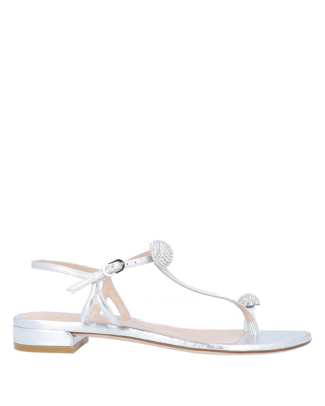 Stuart Weitzman White Toe Post Sandals