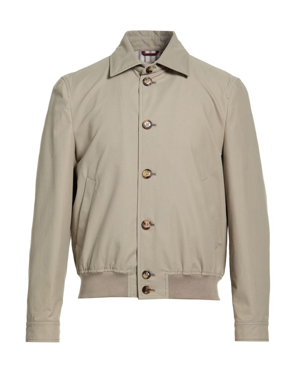 Brunello Cucinelli Gray Jacket Cotton, Polyamide for men