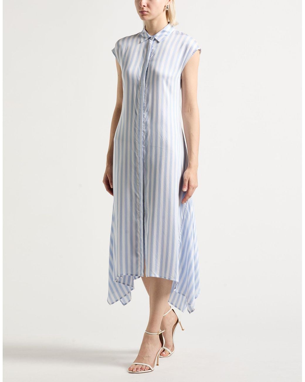 Peserico Blue Sky Midi Dress Viscose, Silk
