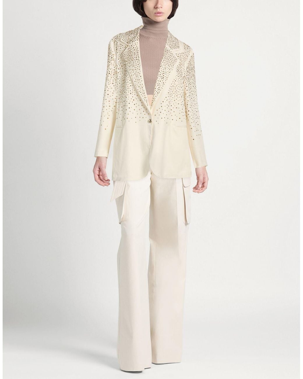 Compagnia Italiana White Blazer Cotton, Elastane