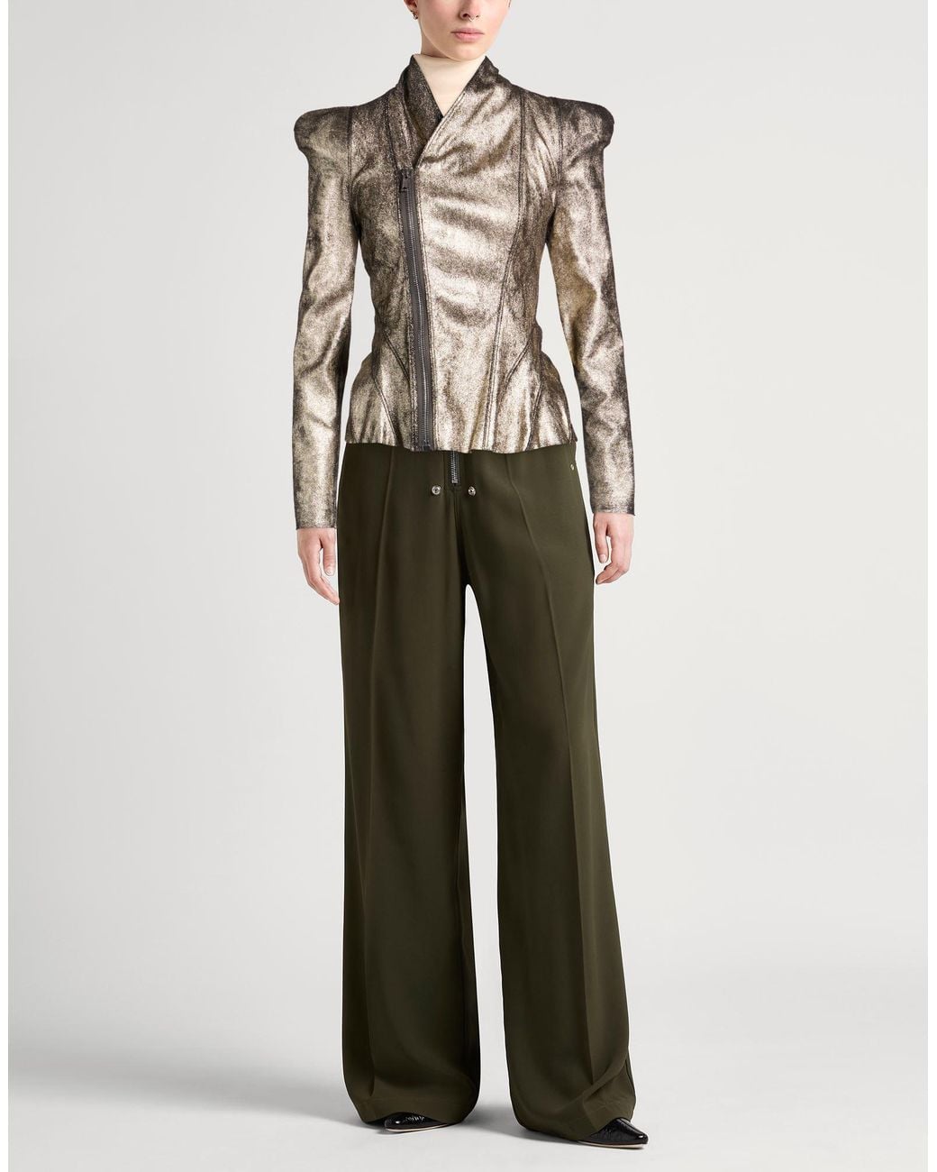 Rick Owens Metallic Jacket Viscose, Polyamide, Elastane