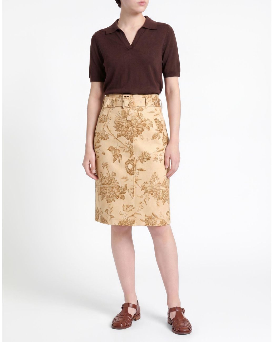 Paul & Joe Natural Midi Skirt Cotton