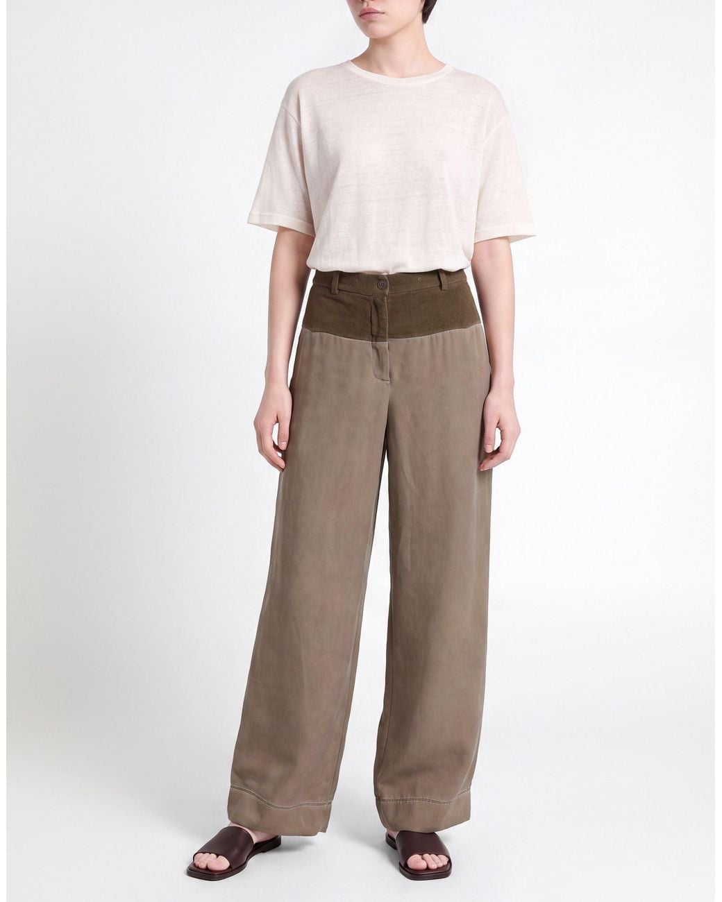Masnada Natural Pants Cotton, Polyester, Elastane
