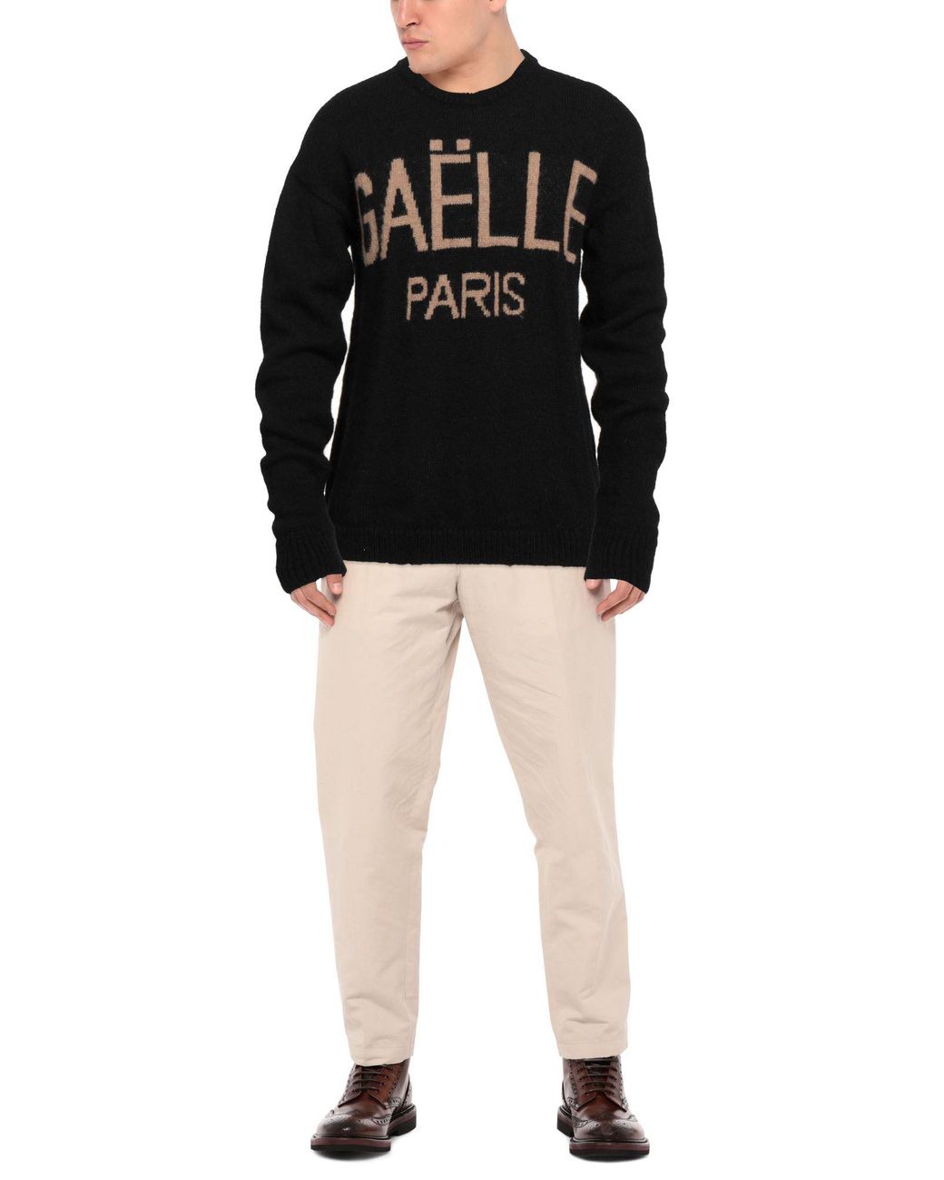 Gaelle Paris Black Sweater Acrylic, Polyamide, Mohair Wool, Wool for men