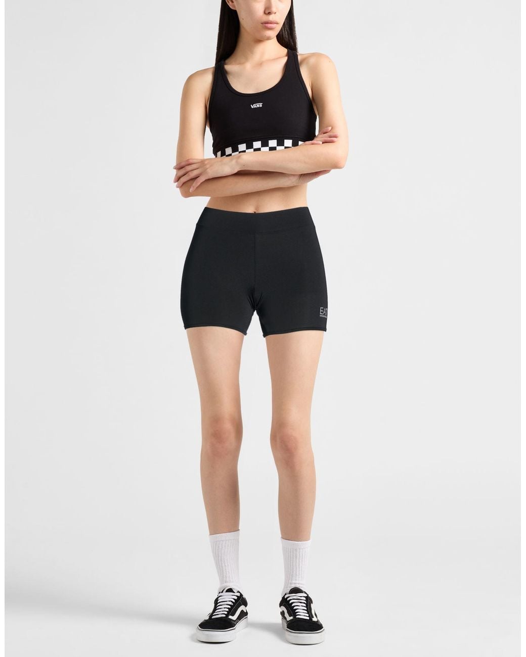 EA7 Black Shorts & Bermuda Shorts Polyester, Elastane