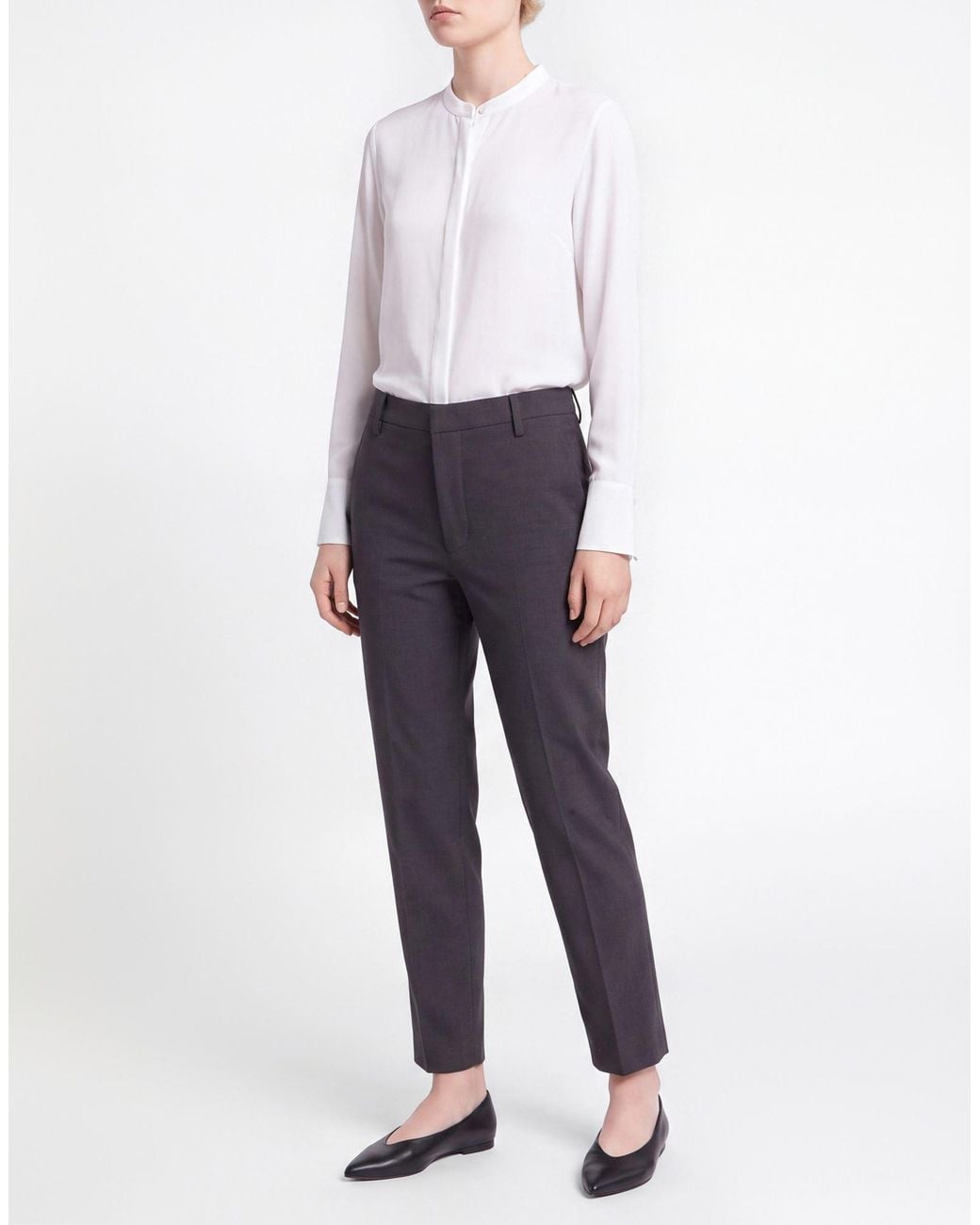 Dondup Blue Charcoal Pants Polyester, Virgin Wool, Elastane