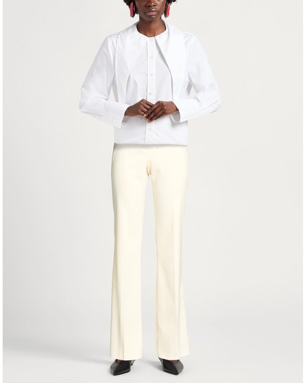 Pennyblack White Cream Pants Polyester, Viscose, Elastane