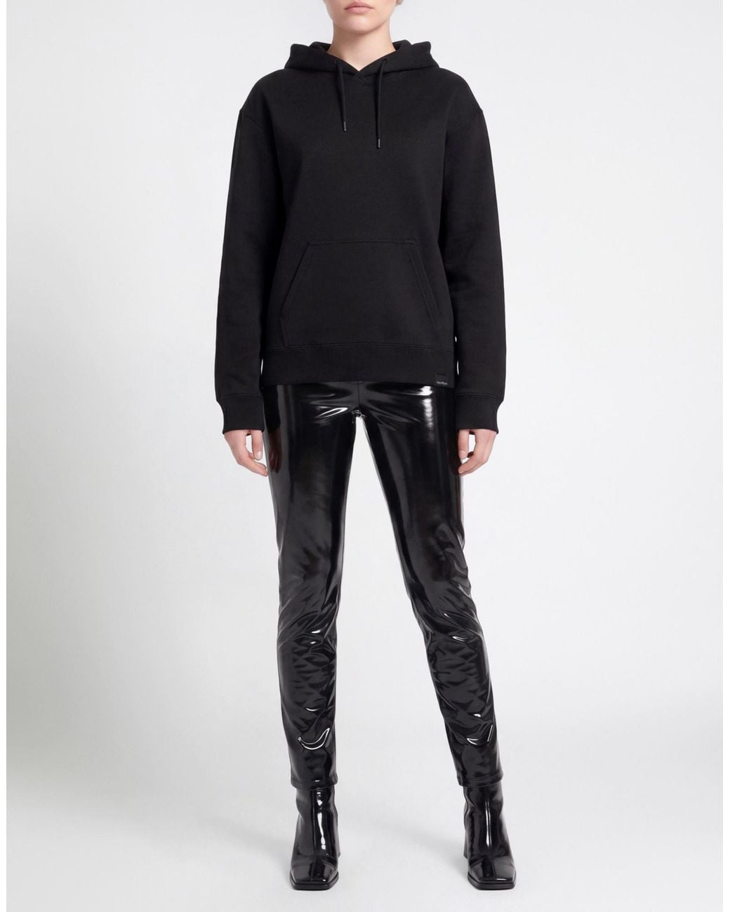 Courreges Black Sweatshirt Cotton, Elastane