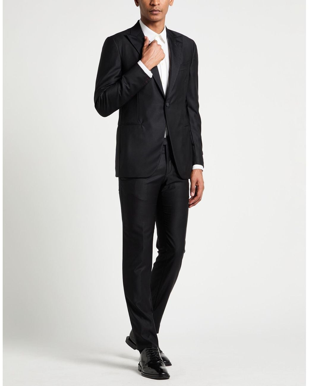 Isaia Black Suit Wool for men