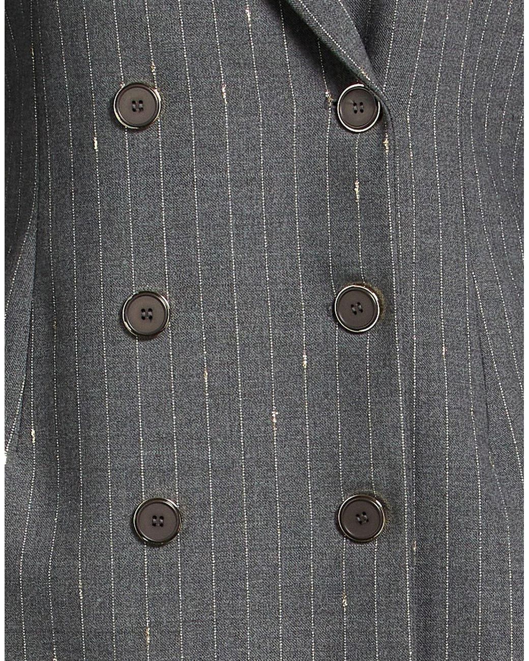 SIMONA CORSELLINI Gray Coat Polyester, Wool, Elastane