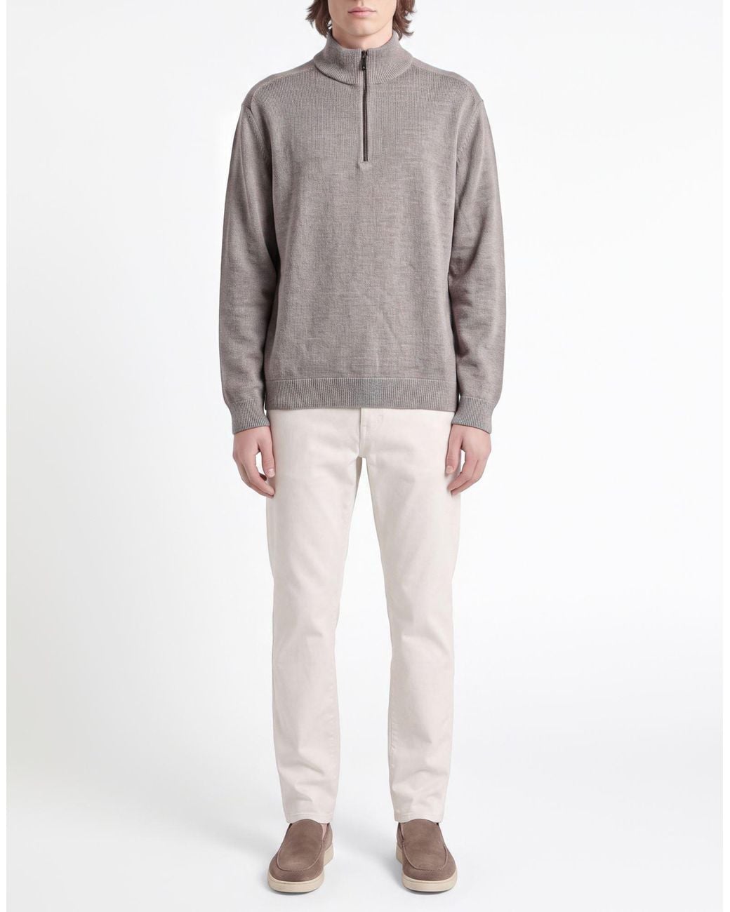 ARMANI EXCHANGE Gray Sweater Cotton, Acrylic, Virgin Wool for men