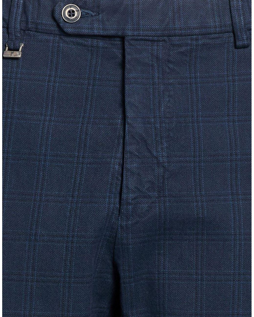 Paoloni Blue Pants Cotton, Elastane for men