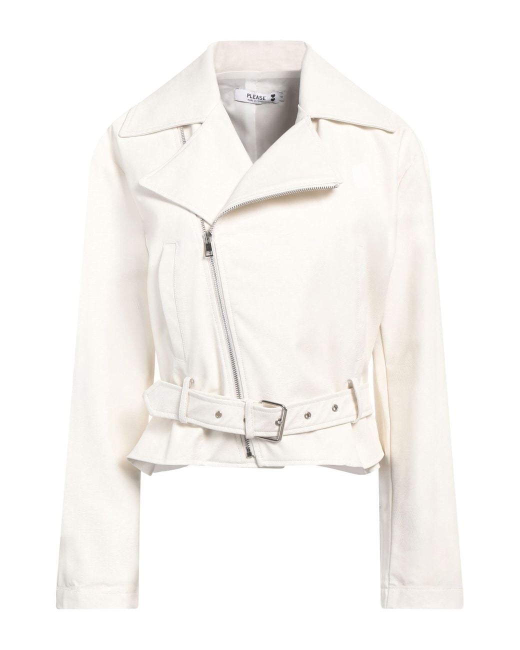 Please White Jacket Polyurethane, Viscose