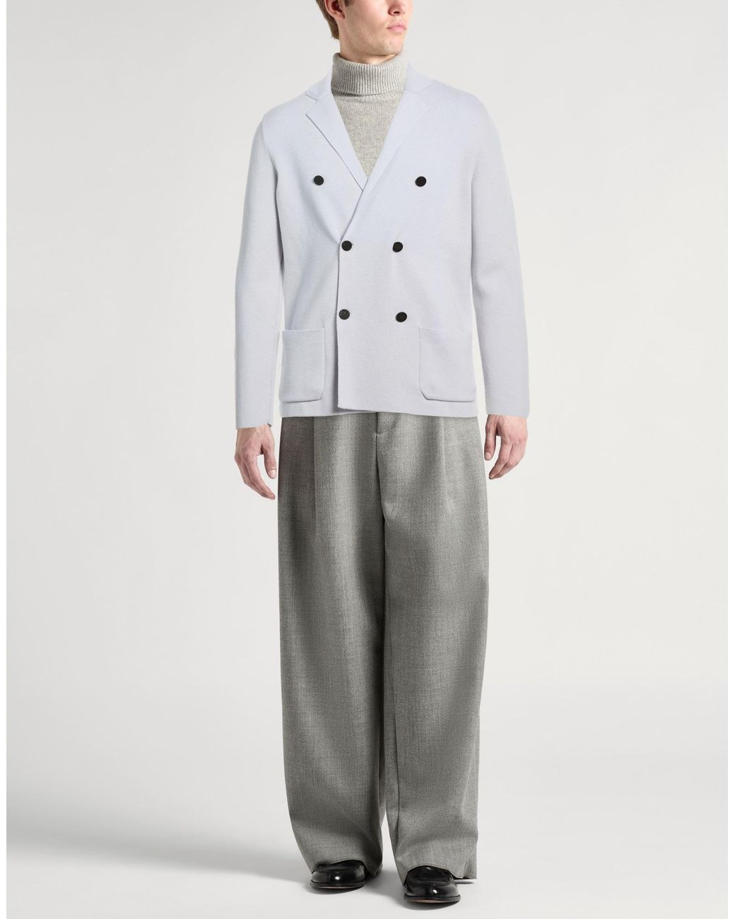 Drumohr Gray Modern Sky Blazer Merino Wool for men